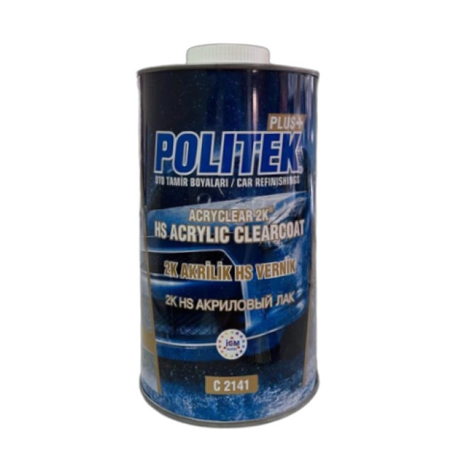 POLITEK Акрил лак 2K HS жиынтығы 1л. + 0,5л 2K HS UV әмбебап акрилді қатайтқыш C 2141 – сатып алу | Politek | carpaint.kz