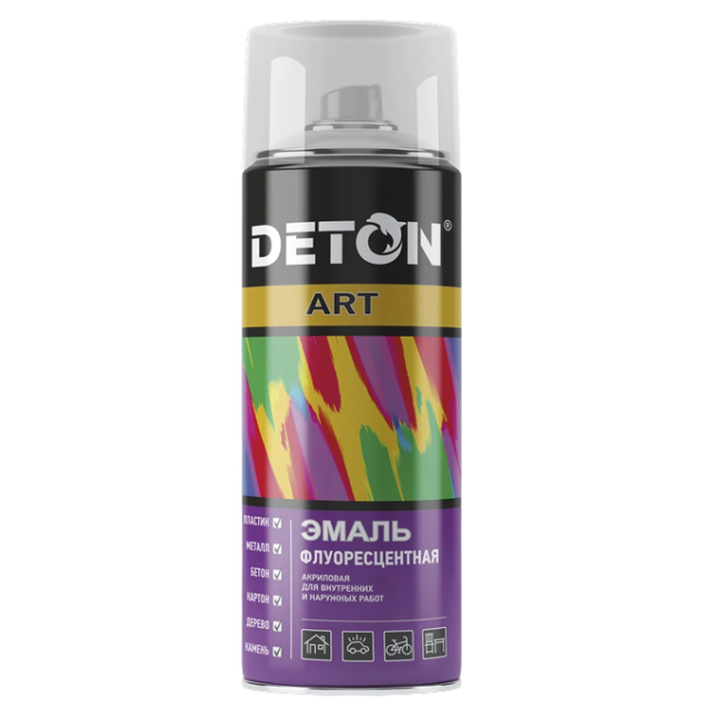 Флуоресцентті эмаль DETON ART Сары, аэрозоль 520 мл DTN-A70715 – сатып алу | Deton | carpaint.kz