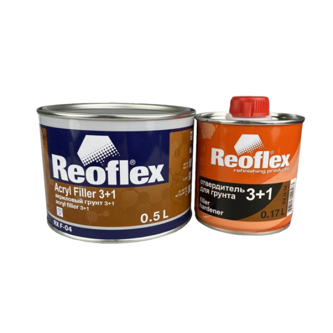 Reoflex 2K акрилді праймер 3+1 ақ + қатайтқыш, 0,5+0,17л RX F-04(W)-500 + RX H-14-170 – сатып алу | Reoflex | carpaint.kz
