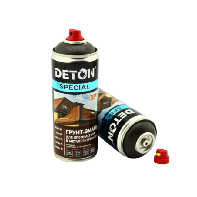 Deton RR 32 DETON SPECIAL - Primer-enamel for metal tiles - Dark brown - Aerosol, 520 ml DTN-A07298 – buy online | carpaint.kz
