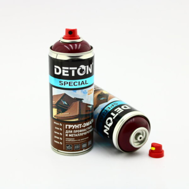 Deton RAL 3005 DETON SPECIAL - Primer-enamel for metal tiles - Red wine - Aerosol, 520 ml DTN-A07290 – buy online | carpaint.kz