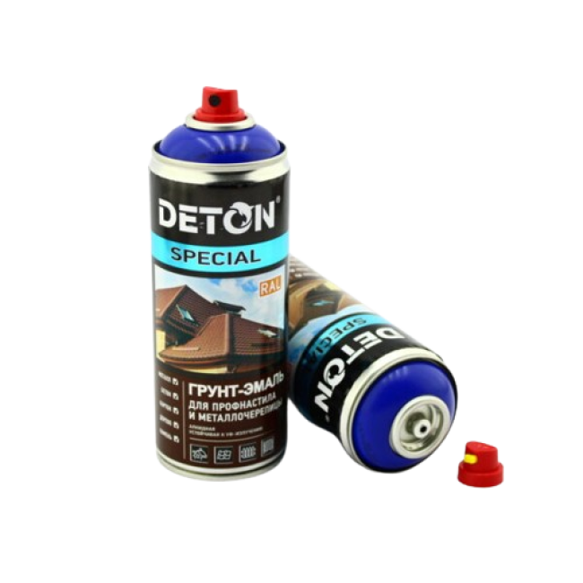 Deton RAL 5002 DETON SPECIAL - Primer-enamel for metal tiles - Ultramarine blue - Aerosol, 520 ml DTN-A07332 – buy online | carpaint.kz