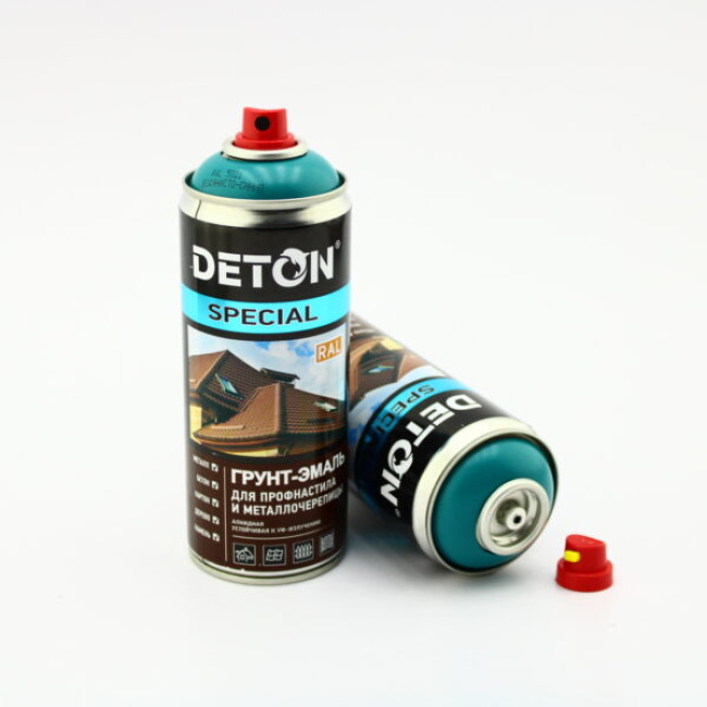Deton RAL 5021 DETON SPECIAL - Primer-enamel for metal tiles - Watery blue - Aerosol, 520 ml DTN-A07362 – buy online | carpaint.kz