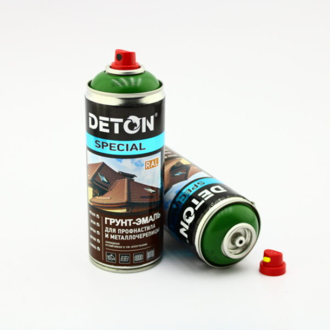 Deton RAL 6002 DETON SPECIAL - Primer-enamel for metal tiles - Green leaf - Aerosol, 520 ml DTN-A07363 – buy online | carpaint.kz