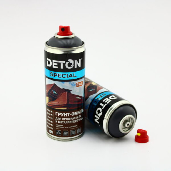 Deton RAL 7024 DETON SPECIAL - 金属瓷砖瓷漆底漆 - 石墨灰 - 气雾剂，520 毫升 DTN-A07288 图片 | carpaint.kz