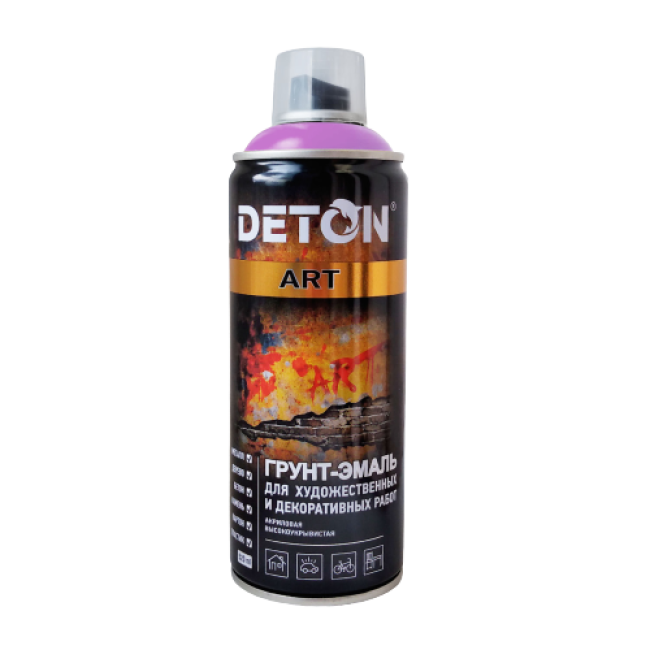 Deton 用于艺术和装饰作品的底漆珐琅 DETON ART，丁香色，气雾剂 520 毫升 DTN-A70674 图片 | carpaint.kz