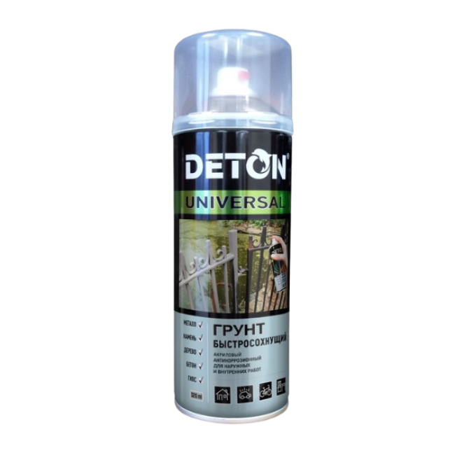 Deton 丙烯酸底漆 DETON UNIVERSAL - 灰色，快干，气雾剂 520 毫升 DTN-A07642 图片 | carpaint.kz