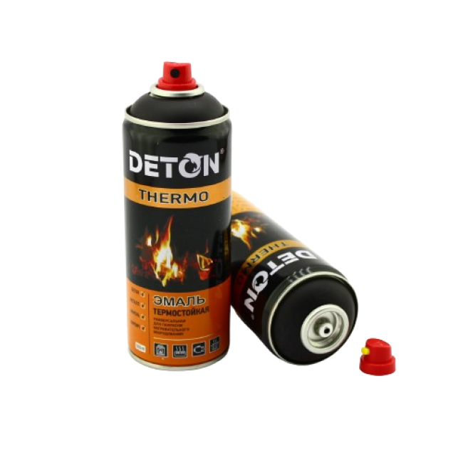 Deton DETON THERMO - Heat-resistant enamel - Black - Aerosol, 520 ml DTN-A70666 – buy online | carpaint.kz