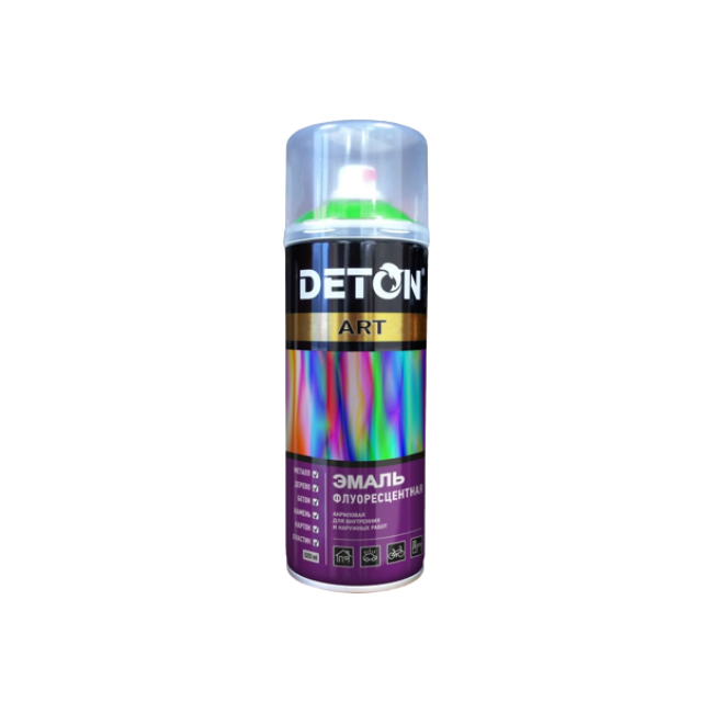Флуоресцентті эмаль DETON ART Жасыл, аэрозоль 520 мл DTN-A70713 – сатып алу | Deton | carpaint.kz