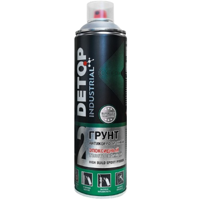 Detop Anti-corrosion epoxy thick-layer primer DETOP No. 2, gray, aerosol 650 ml DTI-A07677 – buy online | carpaint.kz