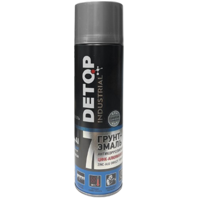 Detop Anti-corrosion primer enamel DETOP No. 7 zinc aluminum, aerosol 650 ml DTI-A07680 – buy online | carpaint.kz
