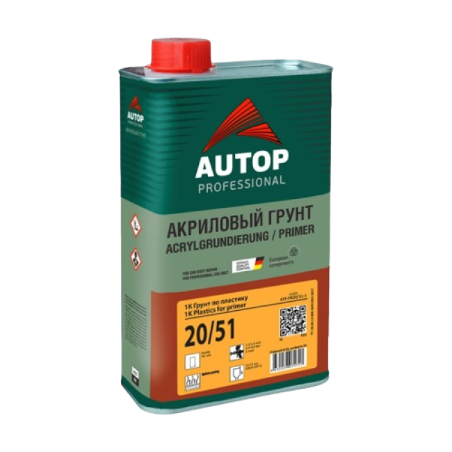 AUTOP 20/51 - Пластмассаға арналған праймер 1К - сұр - Консерві, 1л ATP-PR20/51-1/P3 – сатып алу | Autop | carpaint.kz